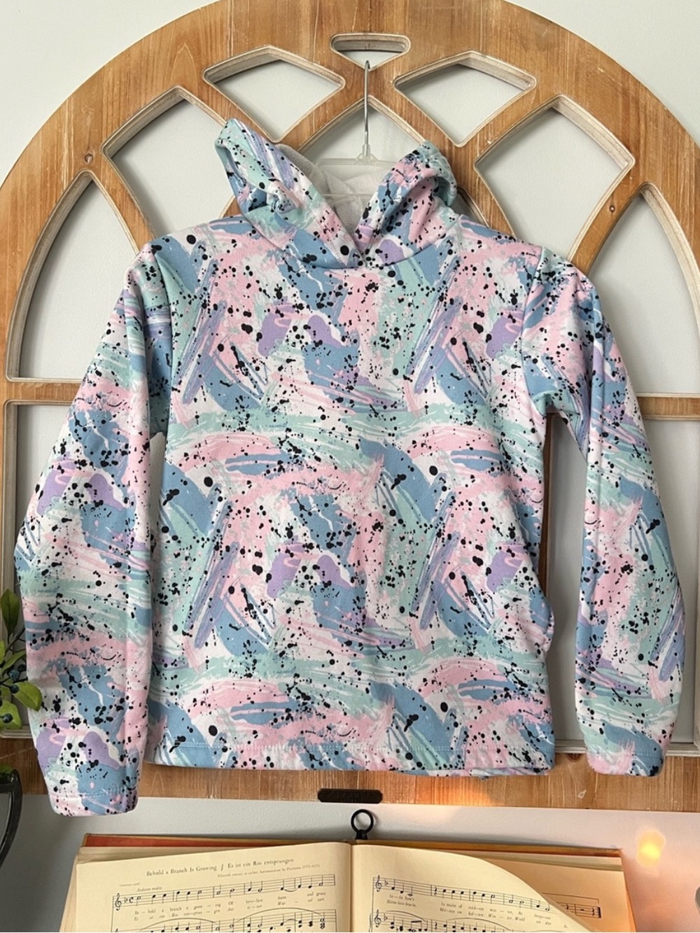 5/$20 SALE ❤️ Kids RBX Pastel Abstract Print Hoodie - Pink & Blue